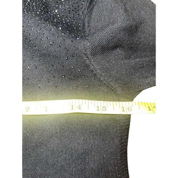 CABLE & GAUGE Womens Small Black Long Sleeve Pullover Sweater with Sparkles READ - Picture 7 of 10